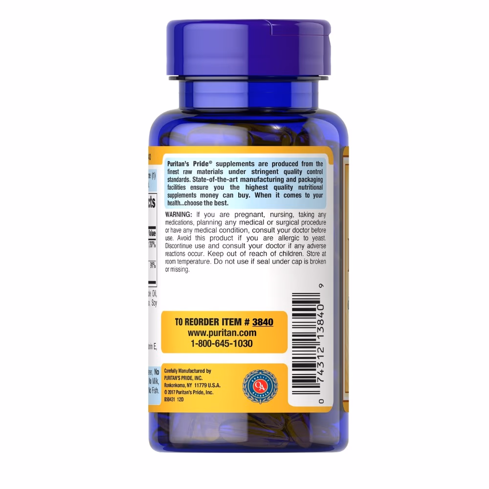 Puritan's Pride Vitamin E 400IU with Selenium 100 Softgels 3