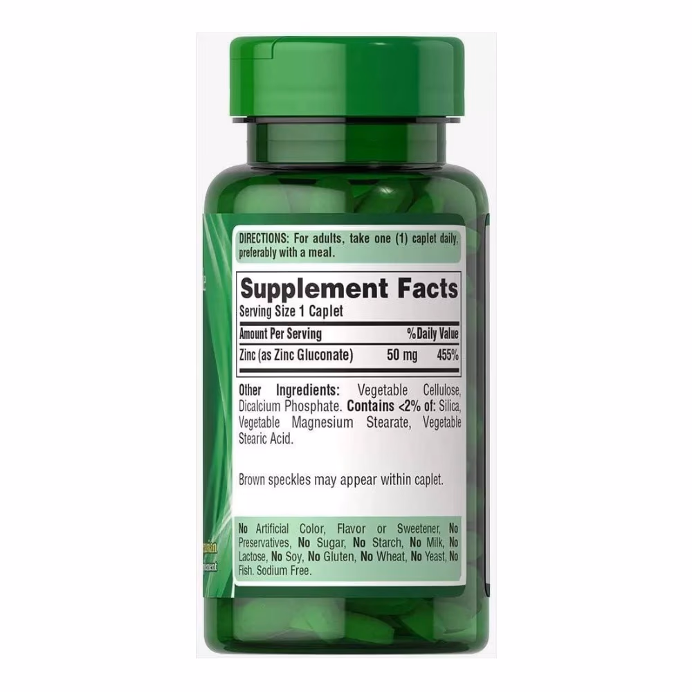 Puritan's Pride Zinc Gluconate 50mg 100 Tabs 3
