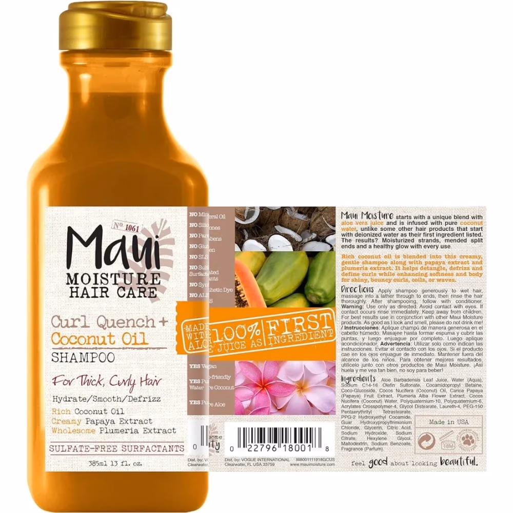 Maui Moisture Curl Quench + Coconut Oil Shampoo (385 ml) 4