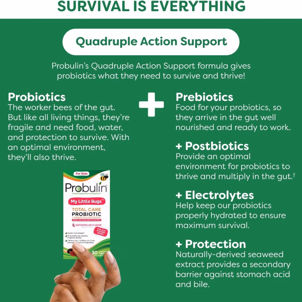 Probulin Total Care Kids Probiotic Watermelon Chewable 30 Tablets 3