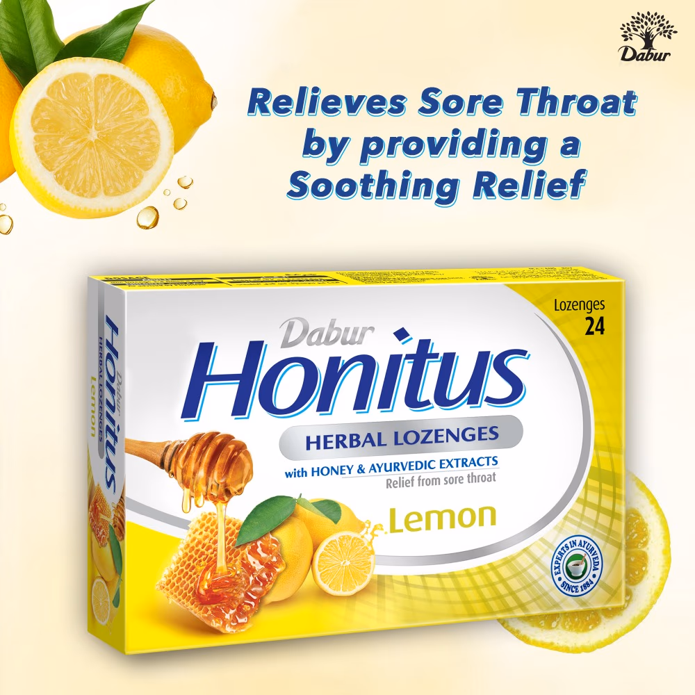 Dabur Honitus Herbal Lozenges Lemon 24S 5