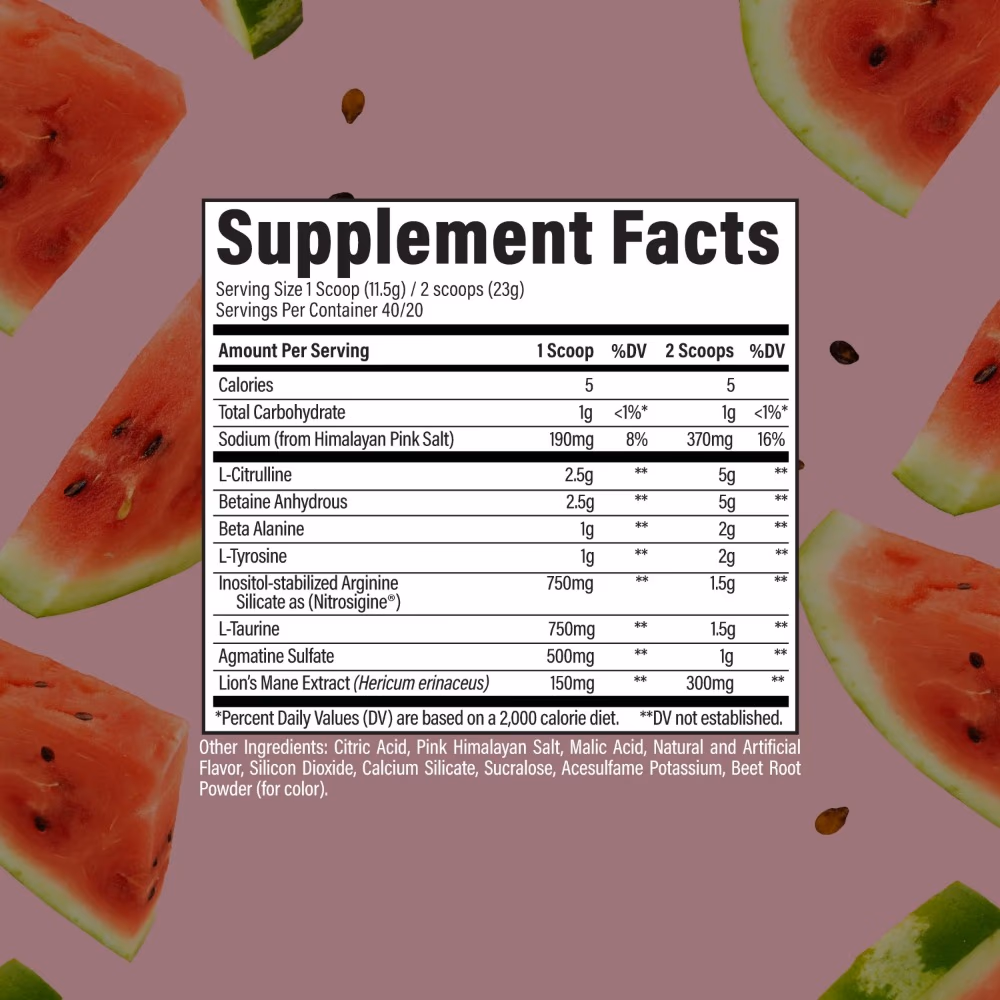 Raw Pump Non Stimulant Pre-Workout Watermelon, 40 Servings 2