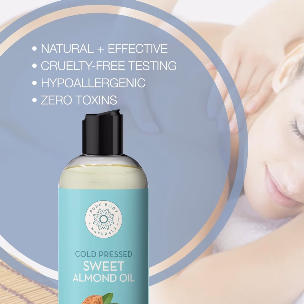 Pure Body Naturals Sweet Almond Oil 473ml 3