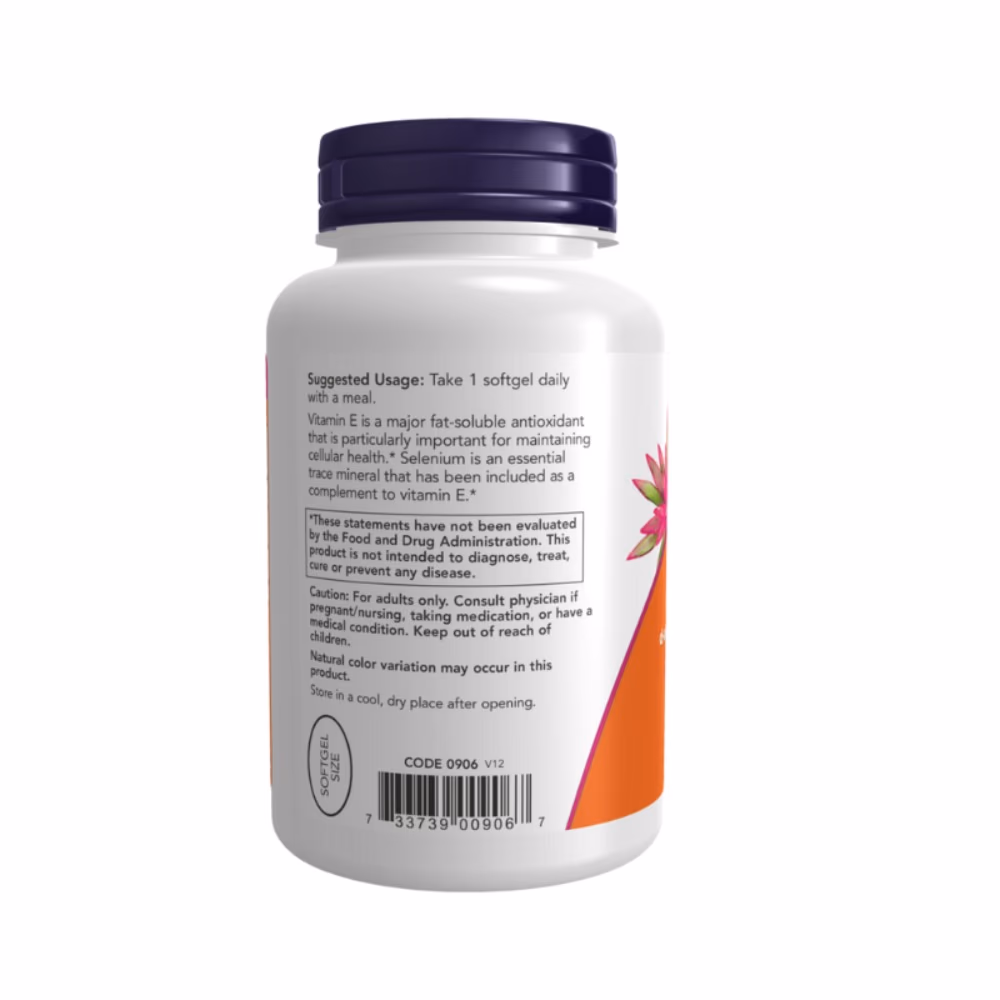 Now Vitamin E 400 D Alpha Mix Tocopherols 100 Softgels 3