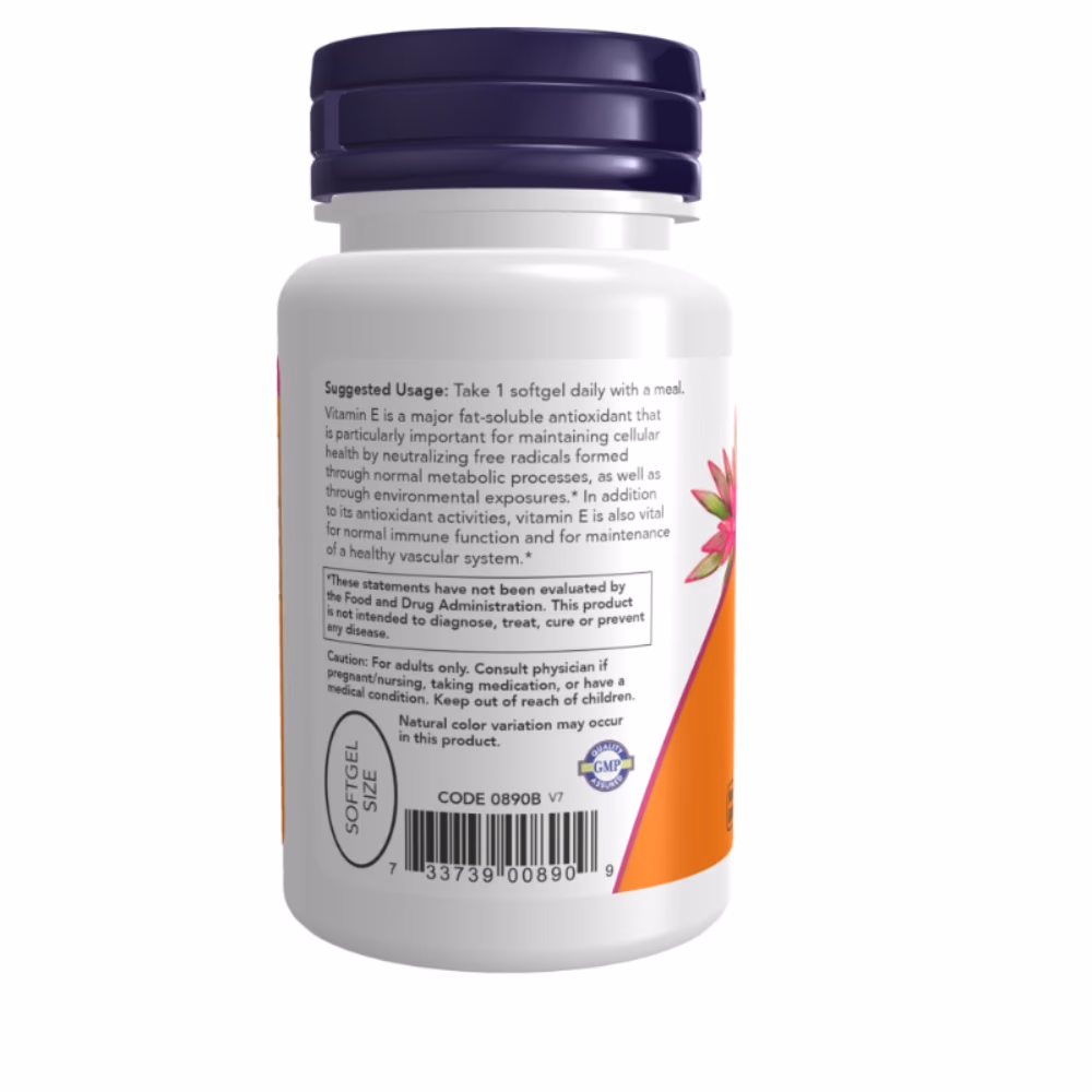 Now Vitamin E 400 Mix Tocopherols 50 Softgels 3