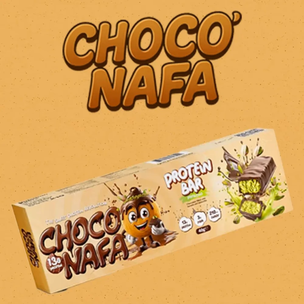 Choco Nafa Protein Bar Pistachio 40g – High-Protein Snack Bar with Pistachio Flavor 2