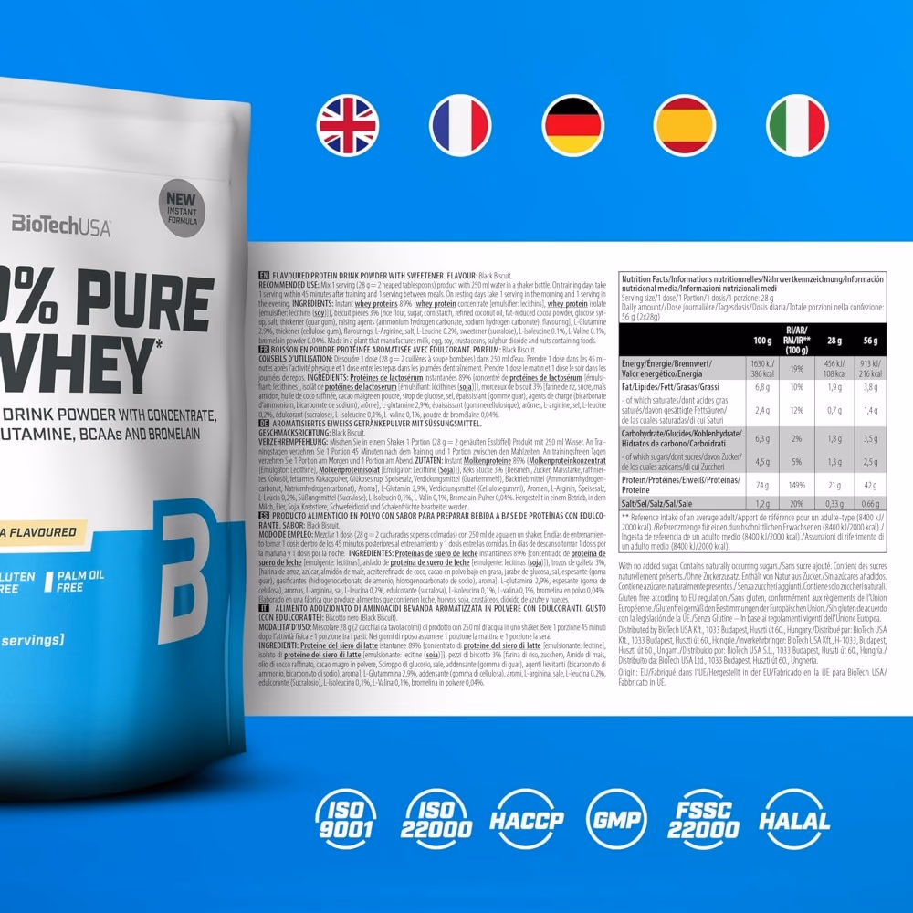 BioTechUSA Pure Whey Coconut-Chocolate 1000g: High-Quality Whey Protein Blend for Muscle Growth & Recovery 3