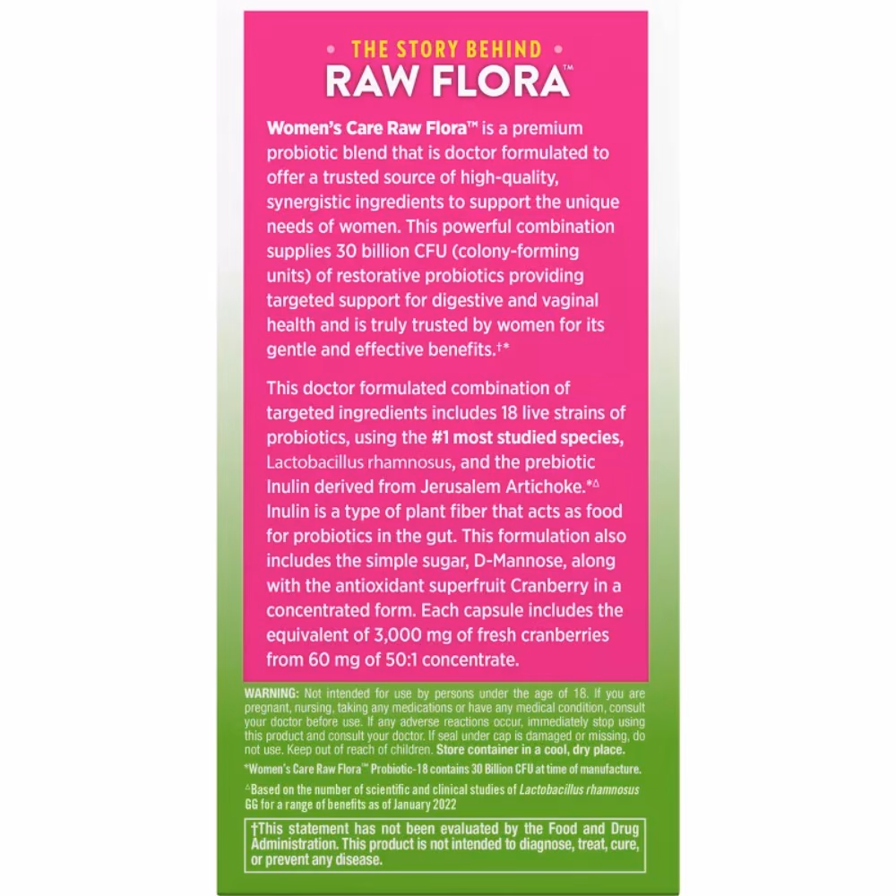Nature's Truth Raw Flora Probiotic-18 30 Billion 33 Capsules 4