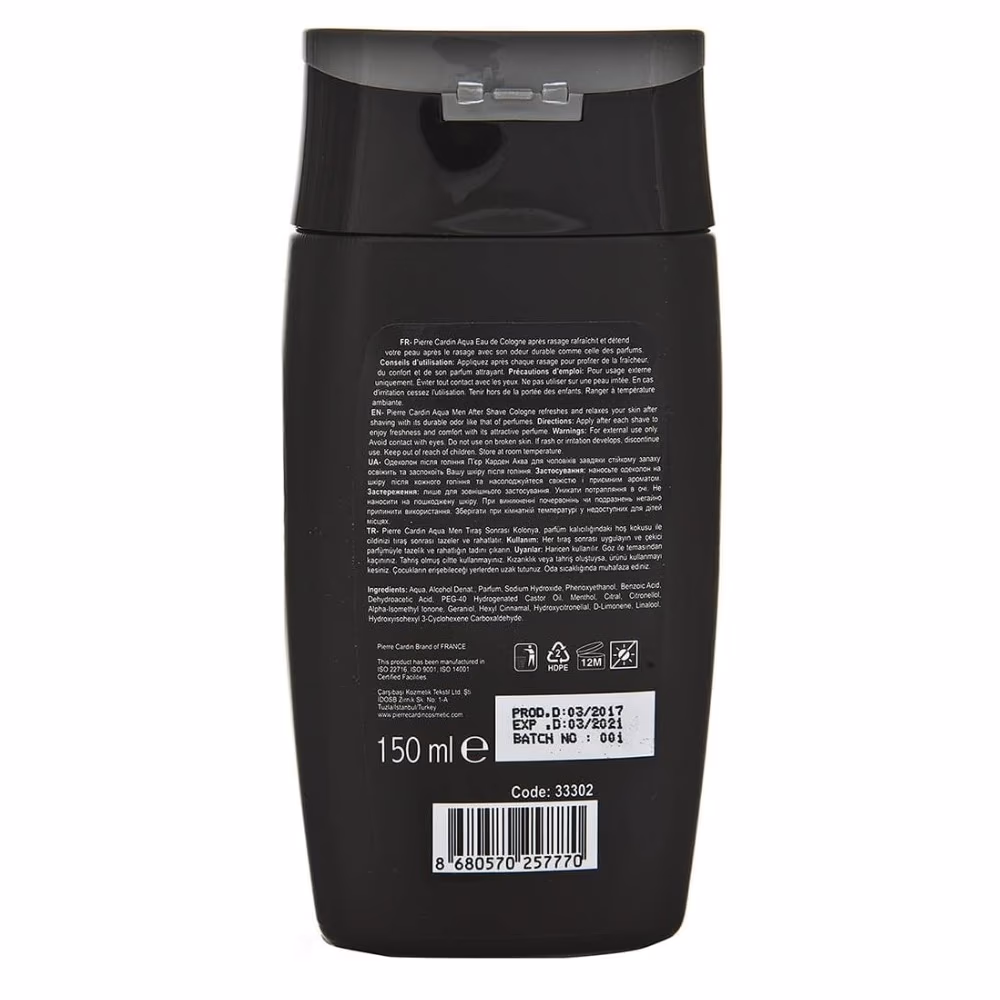 Pierre Cardin After Shave Cologne Aqua 150ml 3