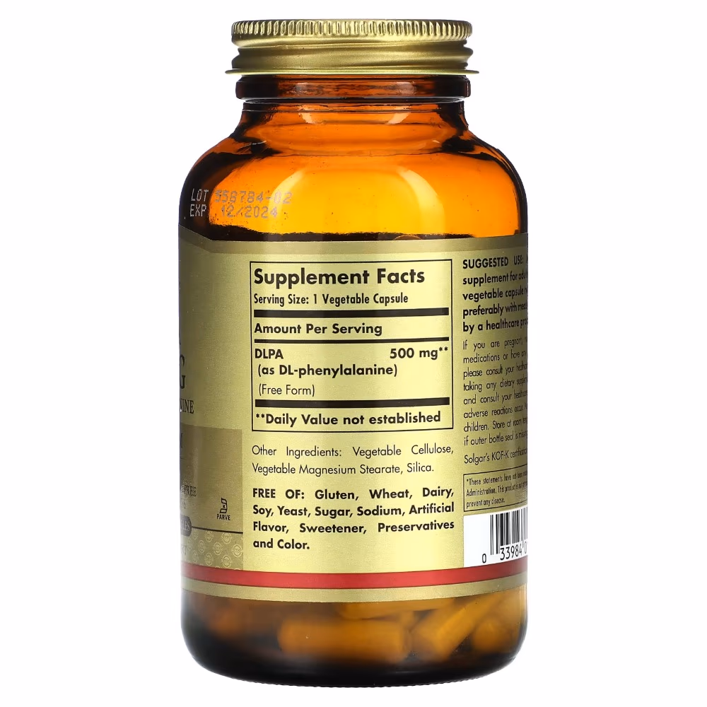 Solgar DLPA 500 mg – 100 Veg Caps 3