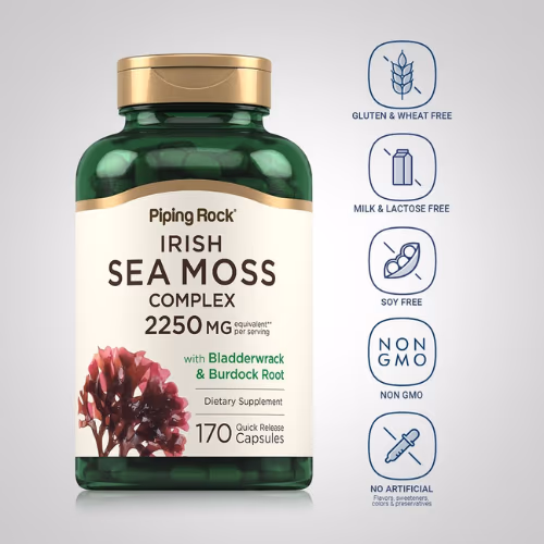 Piping Rock Irish Sea Moss Complex 2250mg 180 Capsules 3
