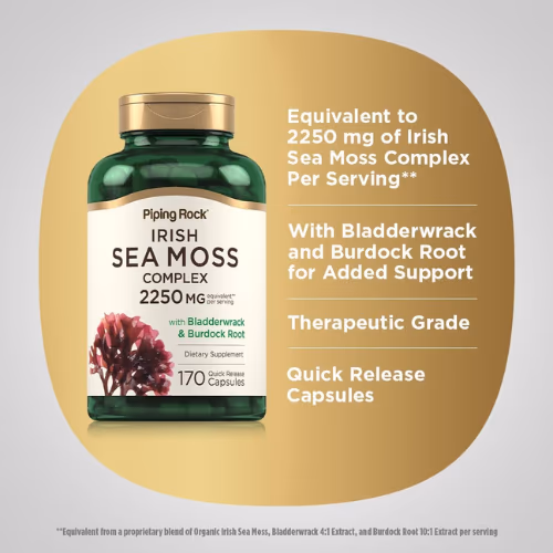 Piping Rock Irish Sea Moss Complex 2250mg 180 Capsules 4