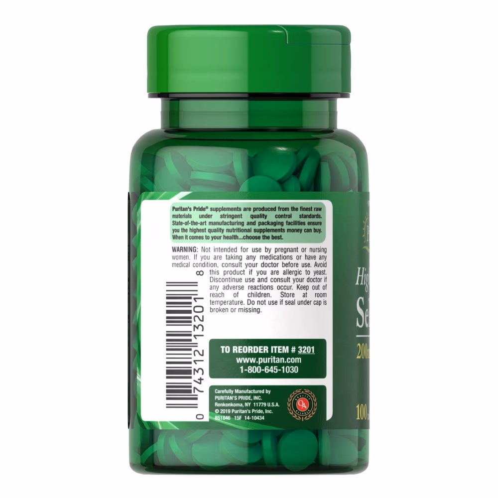 Puritan's Pride High Potency Selenium 200mcg 100 Tabs 3