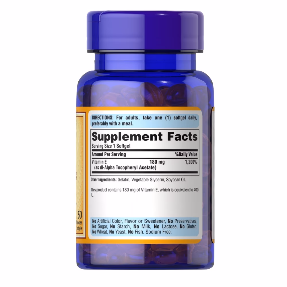 Puritan's Pride Vitamin E 400IU 50 Softgels 2