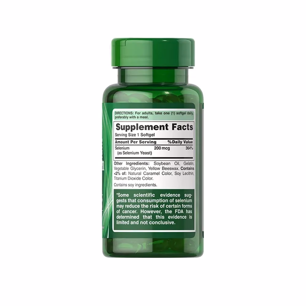 Puritan’s Pride Absorbable Selenium 200mcg 100 Softgels 3