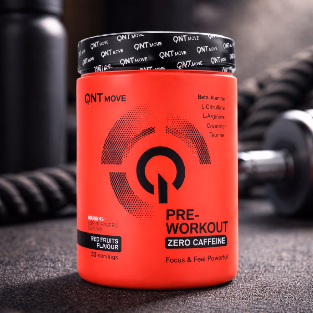 QNT Move Pre Workout Zero Caffeine Red Fruits Flavor 300g 3