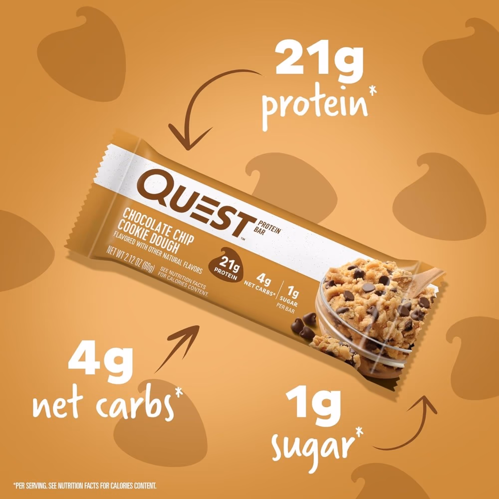Quest Protein Bar Chocolate Chip Cookie Dough 60g 4
