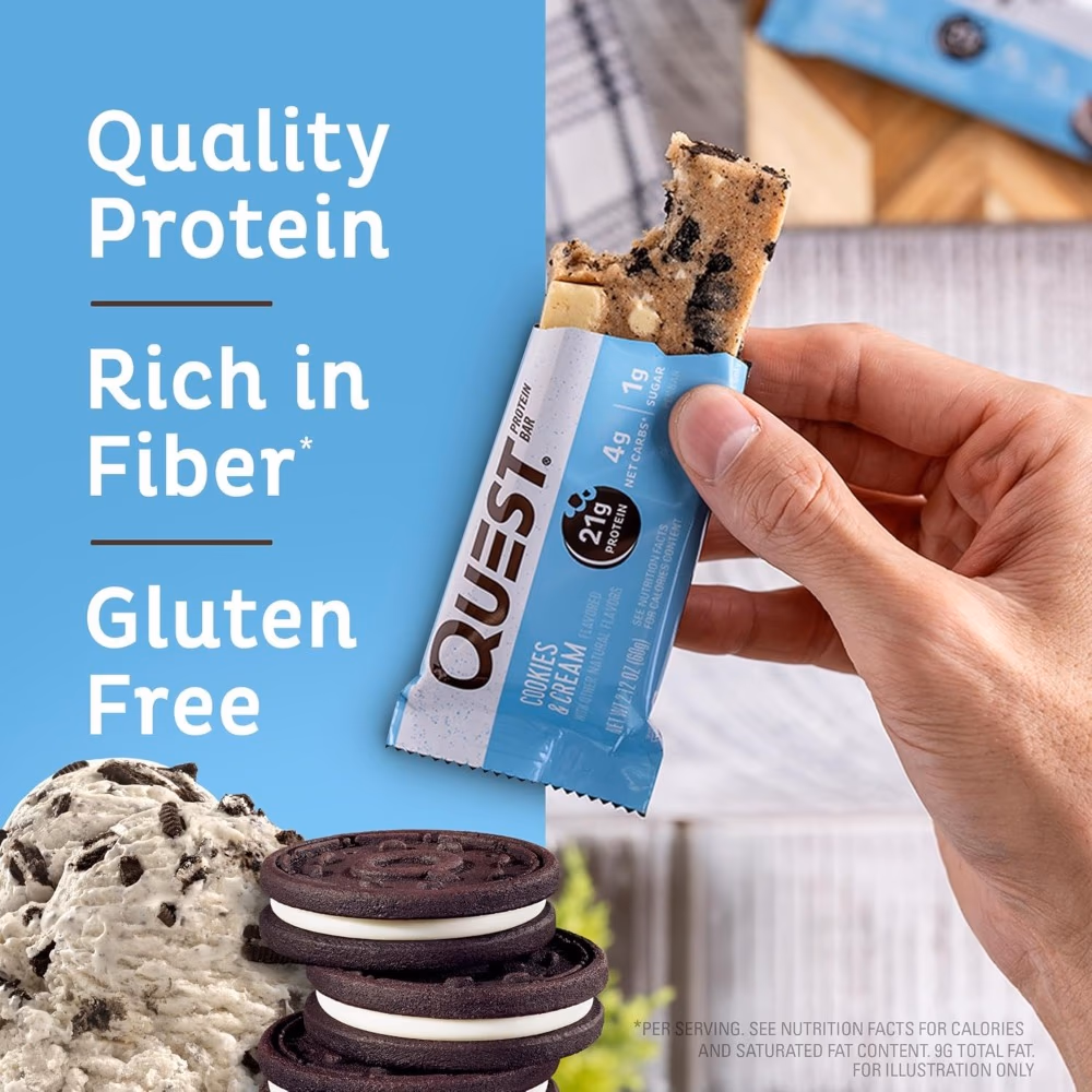 Quest Protein Bar Cookies and Cream 60g 2