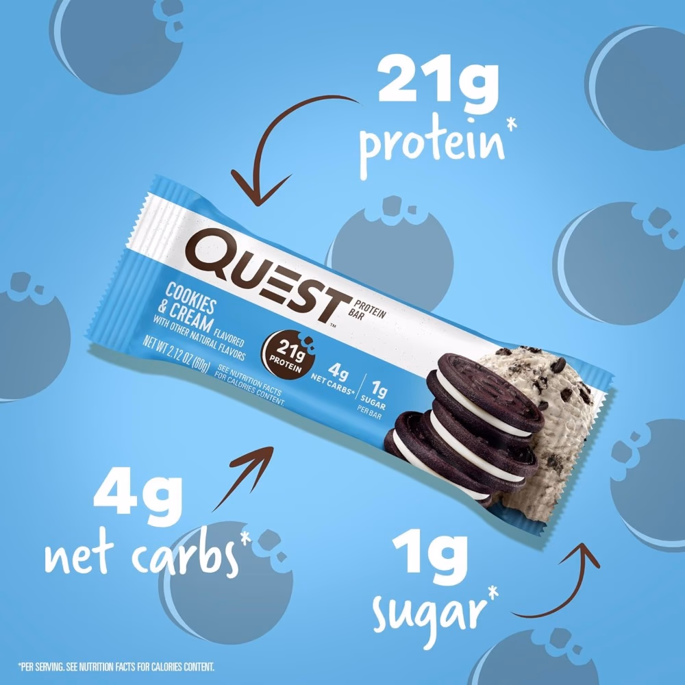 Quest Protein Bar Cookies and Cream 60g 3
