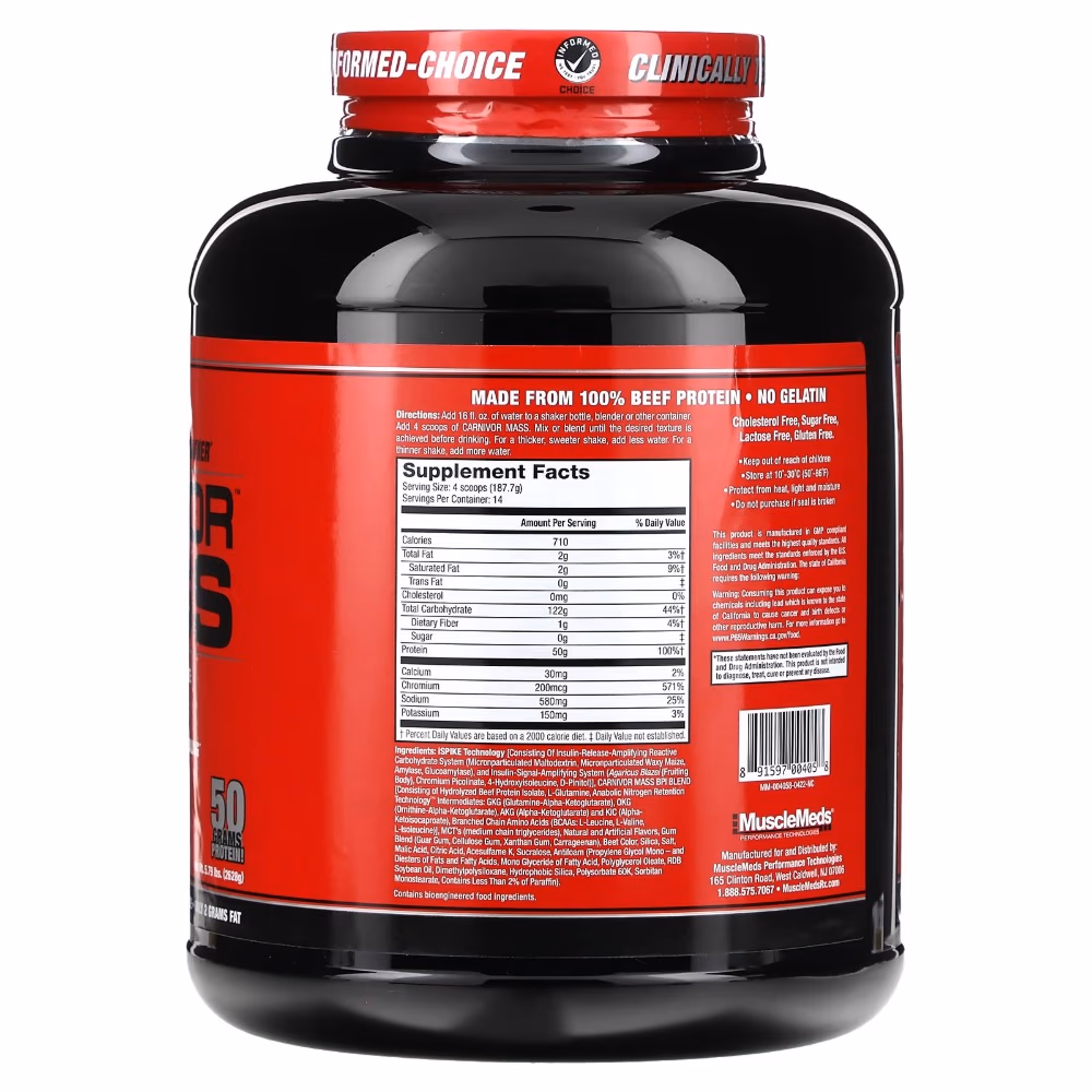 MuscleMeds Carnivor Mass  Strawberry 5.7lb 2