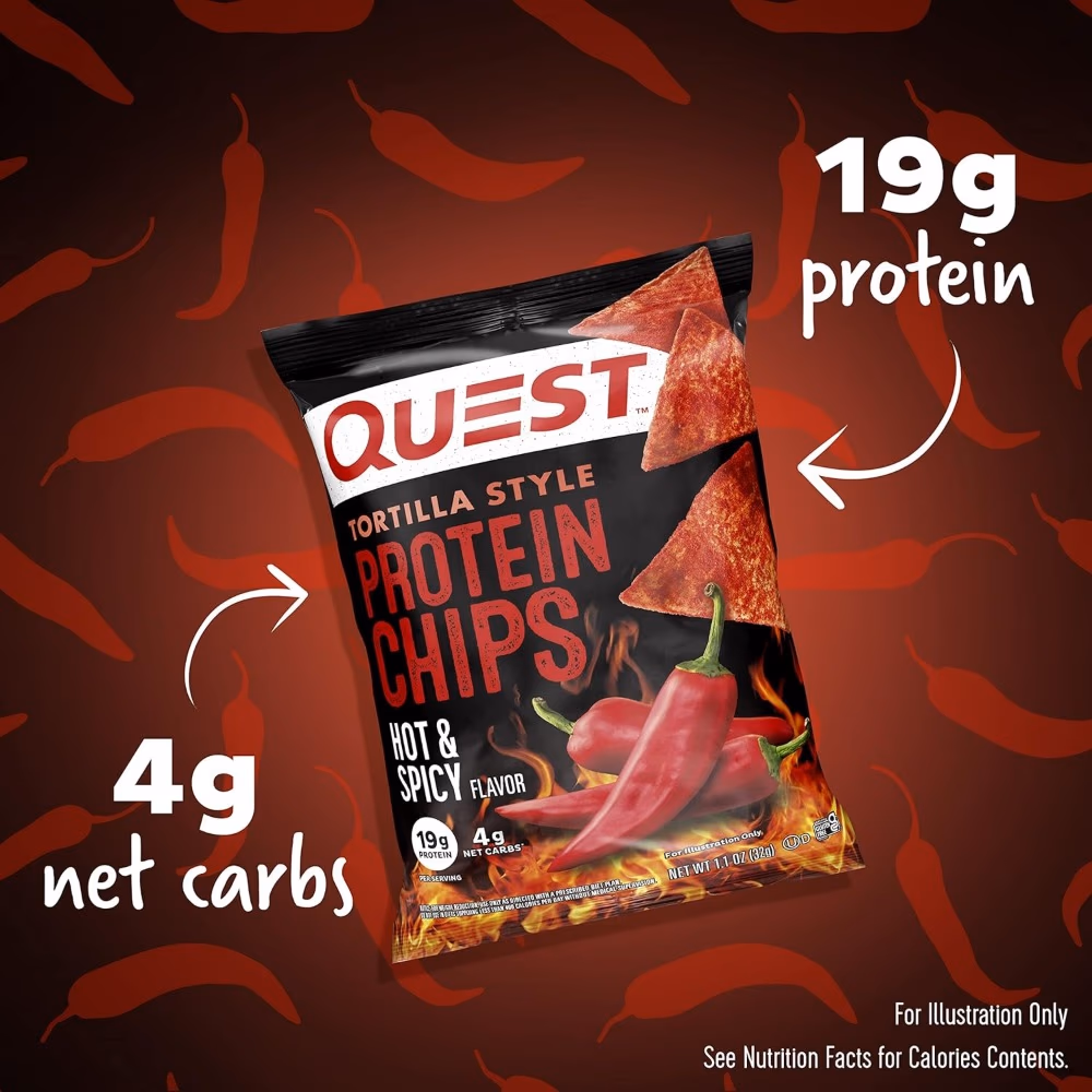 Quest Tortilla Protein Chips Hot Spicy 32g 3