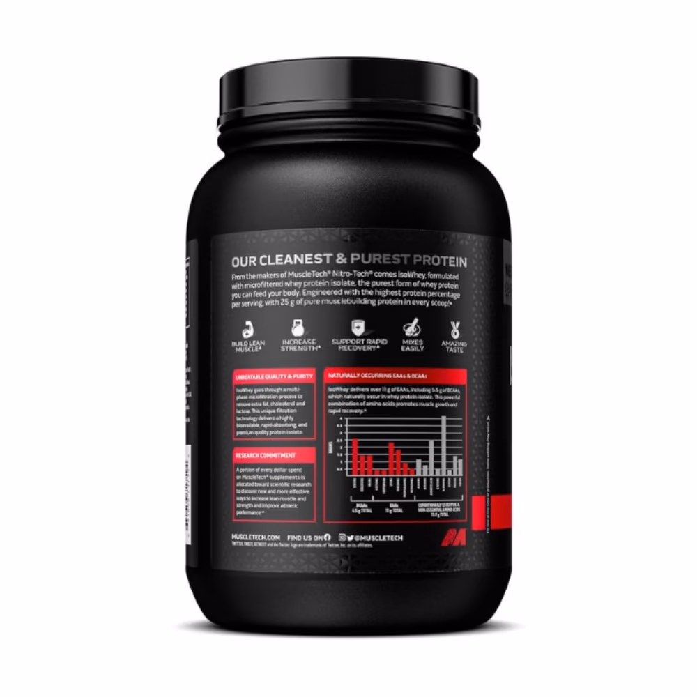 MuscleTech IsoWhey 100% Whey Protein Isolate Vanilla 2lb 2