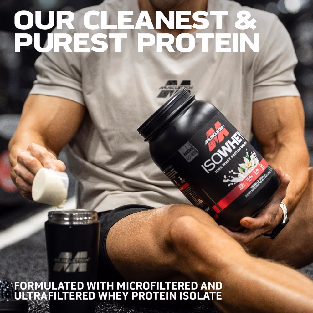 MuscleTech IsoWhey 100% Whey Protein Isolate Vanilla 2lb 3