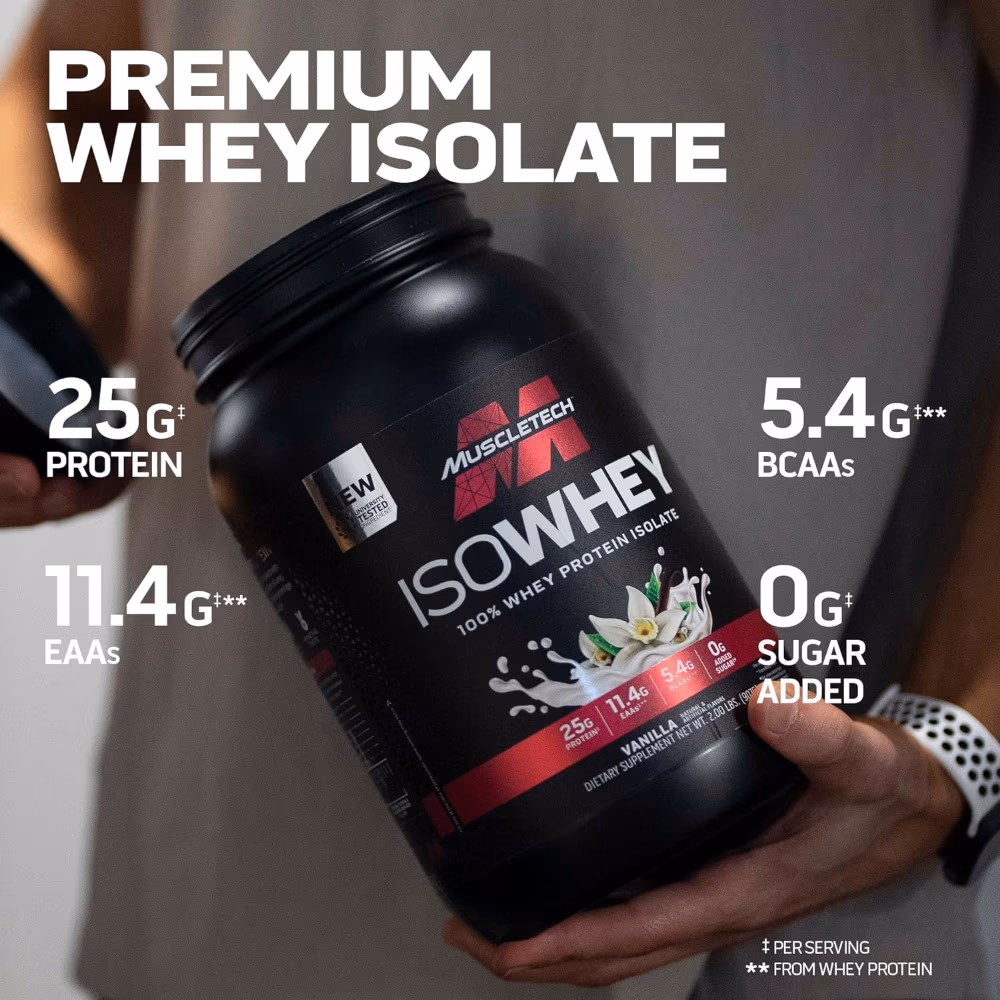 MuscleTech IsoWhey 100% Whey Protein Isolate Vanilla 2lb 4