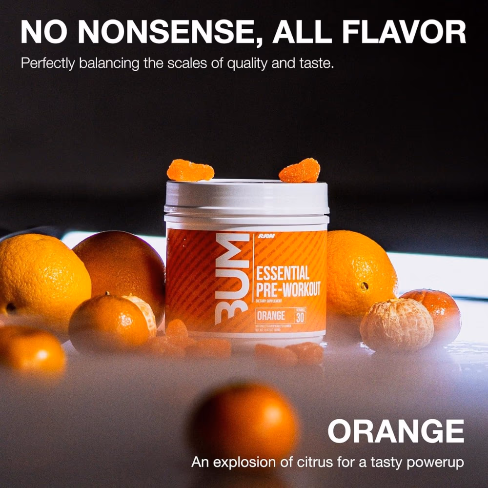 Raw Bum Essential Pre-Workout Orange 399g  5