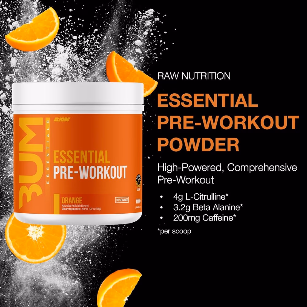 Raw Bum Essential Pre-Workout Orange 399g  2