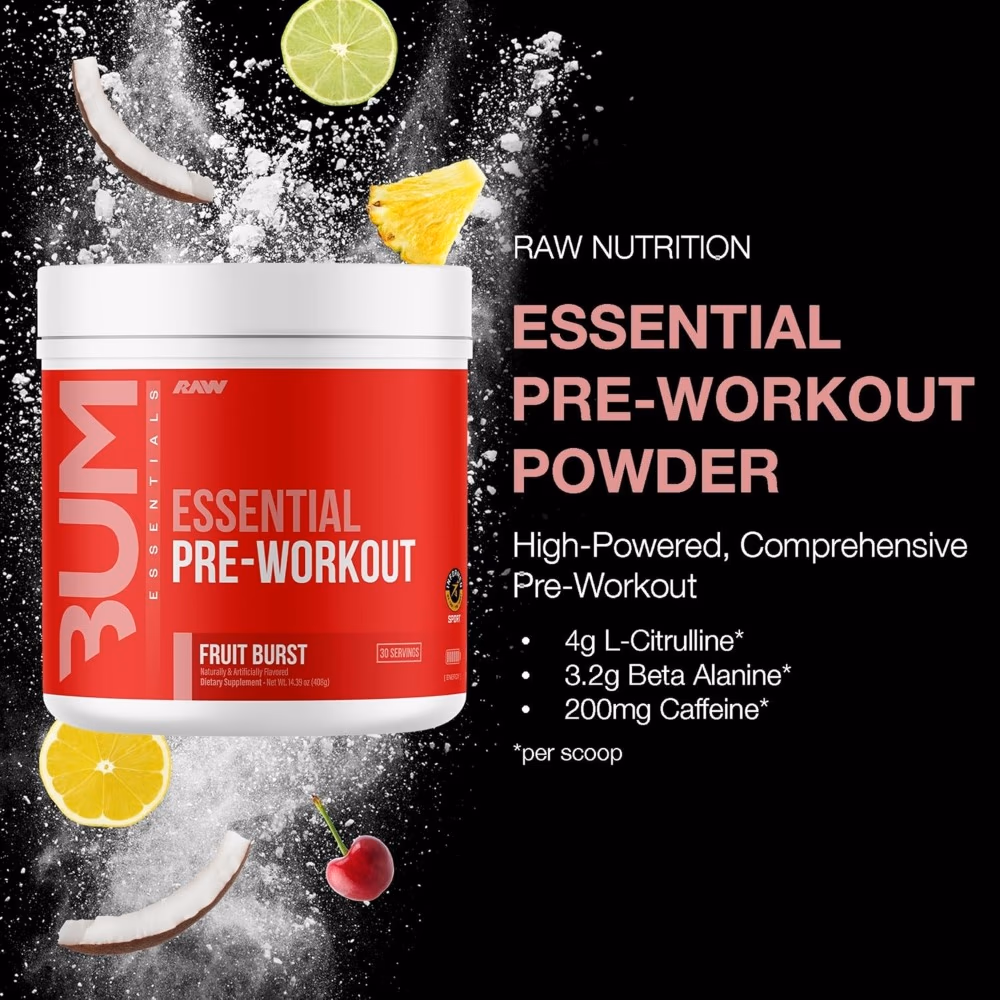 Raw Bum Essential Pre-Workout  Fruit Burst 408g 2
