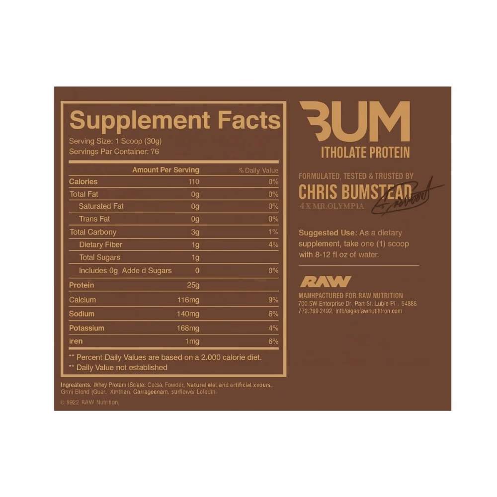 Raw Bum Itholate Protein 2.2KG Cinnamon Crunch 3