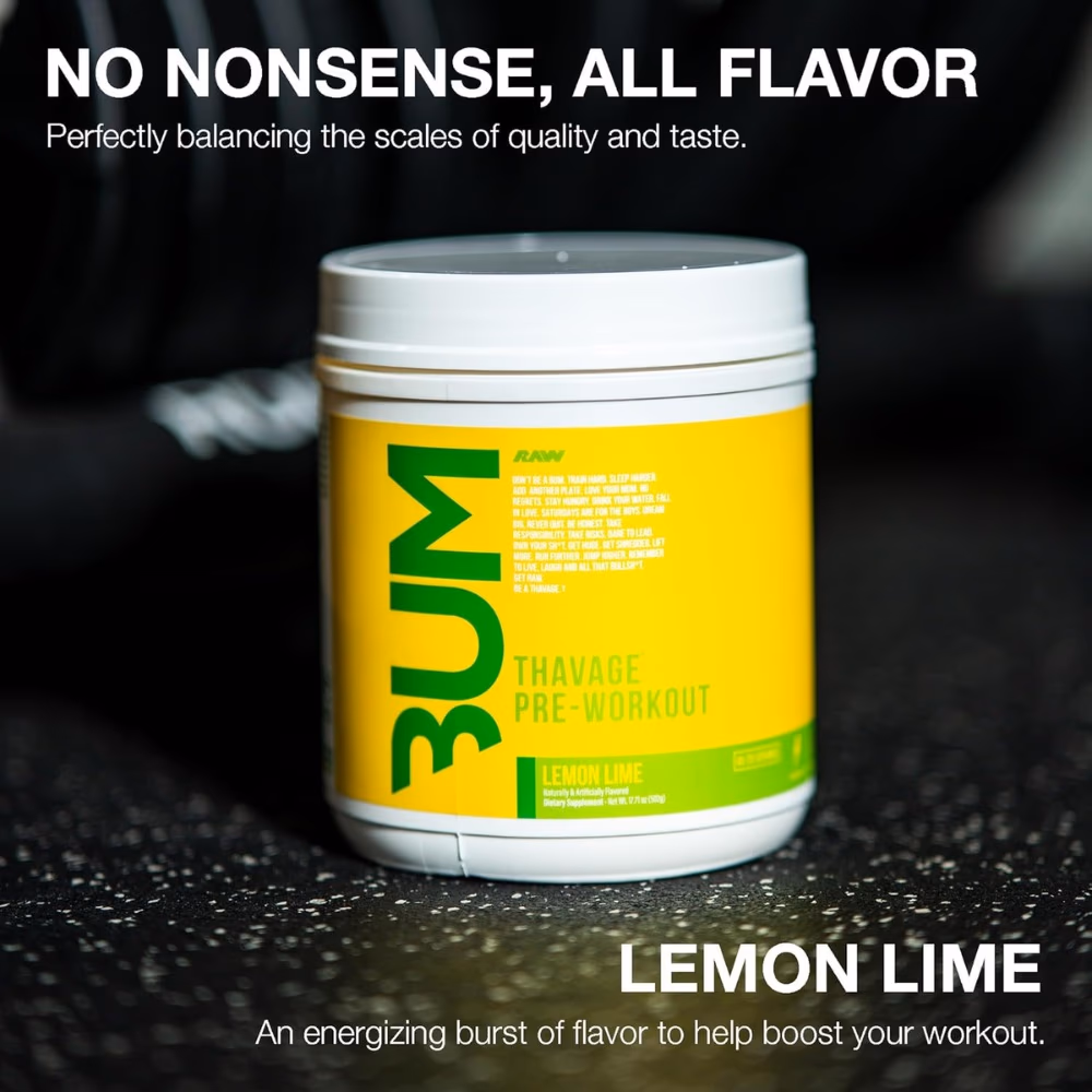 Raw Bum Thavage Pre-Workout 502g Lemon Lime 5