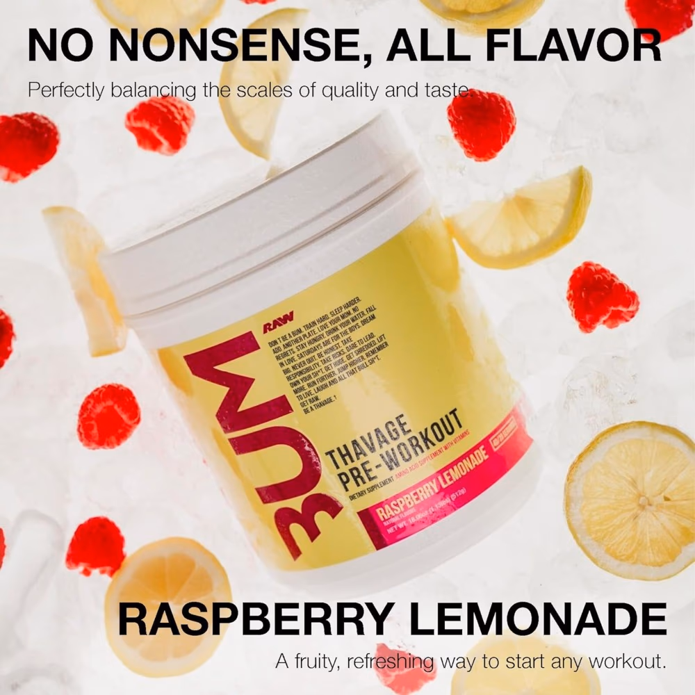 Raw Bum Thavage Pre-Workout 512g Raspberry Lemonade 5