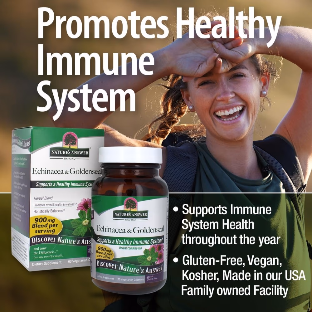 Nature's Answer Echinacea & Goldenseal 60 Veg Caps 4