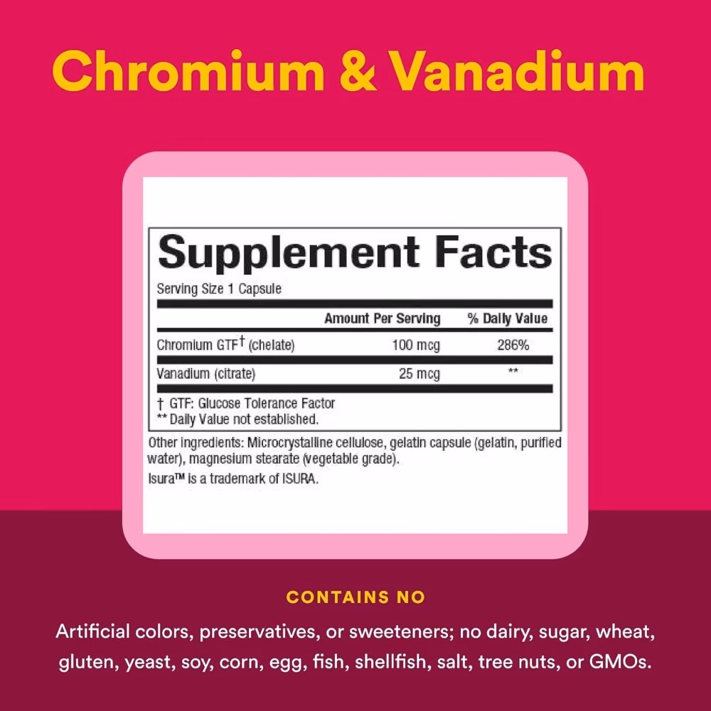 Natural Factors Chromium & Vanadium 125 mcg 60s 3