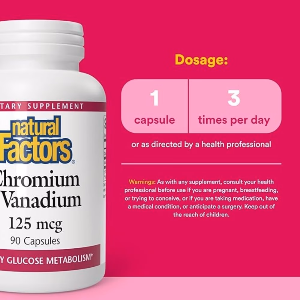 Natural Factors Chromium & Vanadium 125 mcg 60s 5