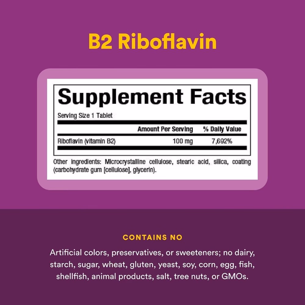 Natural Factors Vitamin B2 100mg 90s 3