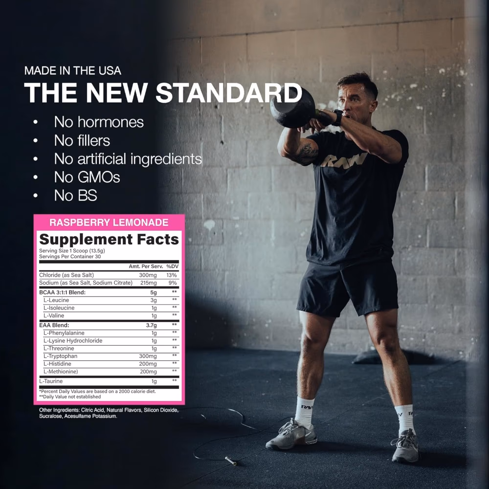 Raw Nutrition EAA Plus Powder – Raspberry Lemonade 396g  3