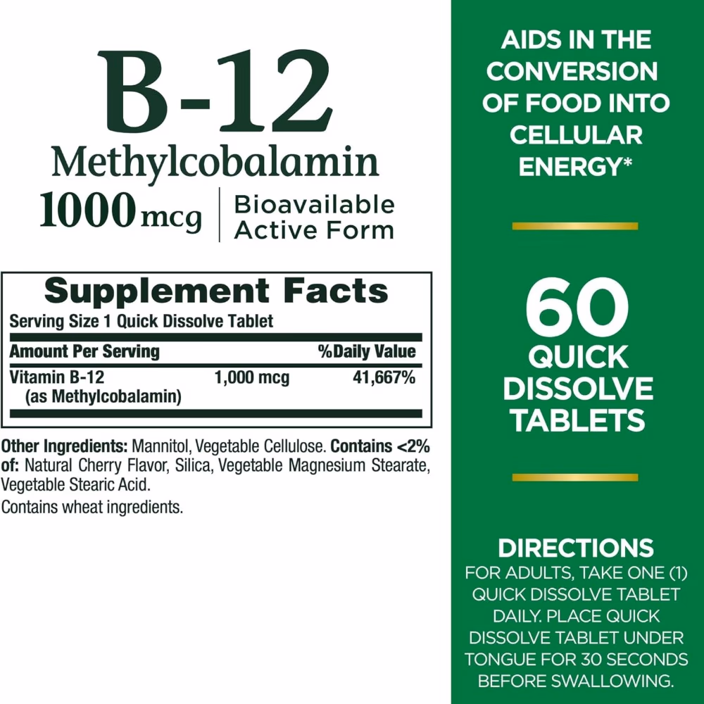 Nature's Bounty B12 1000 mcg 60s 2