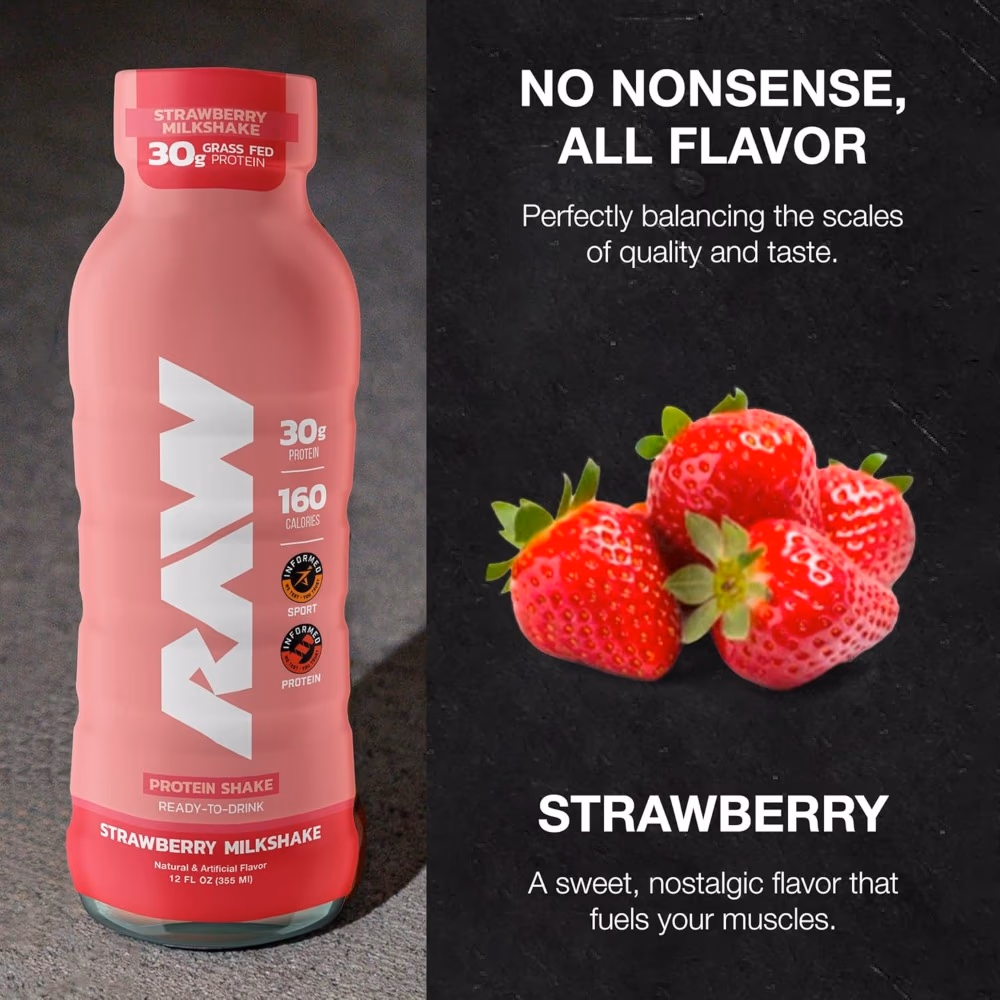 Raw Protein Milk Shake Strawberry 355ml 5