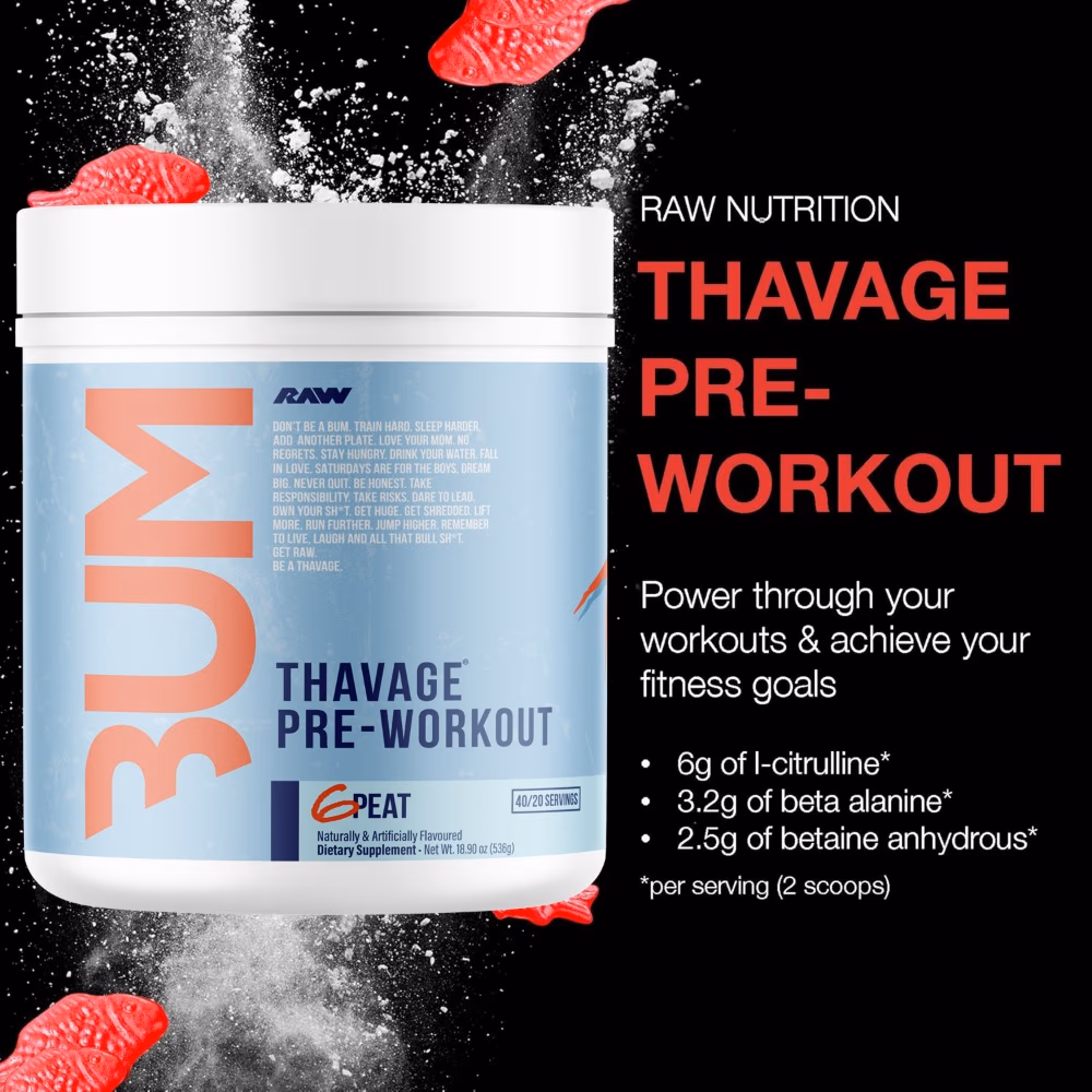 Raw Nutrition Bum Thavage Pre-workout 526gm - 6 Peat 4