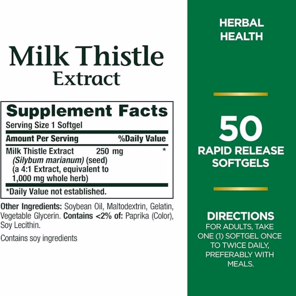 Nature’s Bounty Milk Thistle 1000mg 50 Softgels: 2