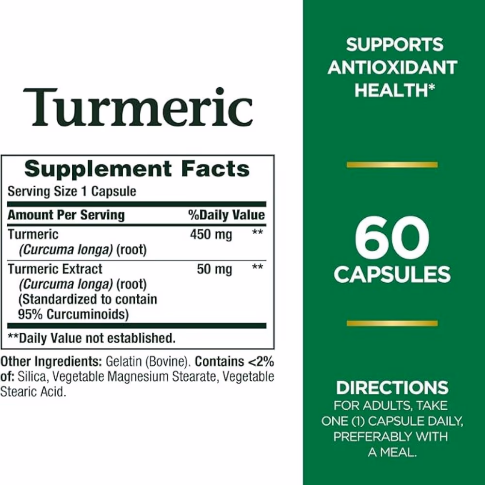 Nature’s Bounty Turmeric 450mg 60 Caps 2