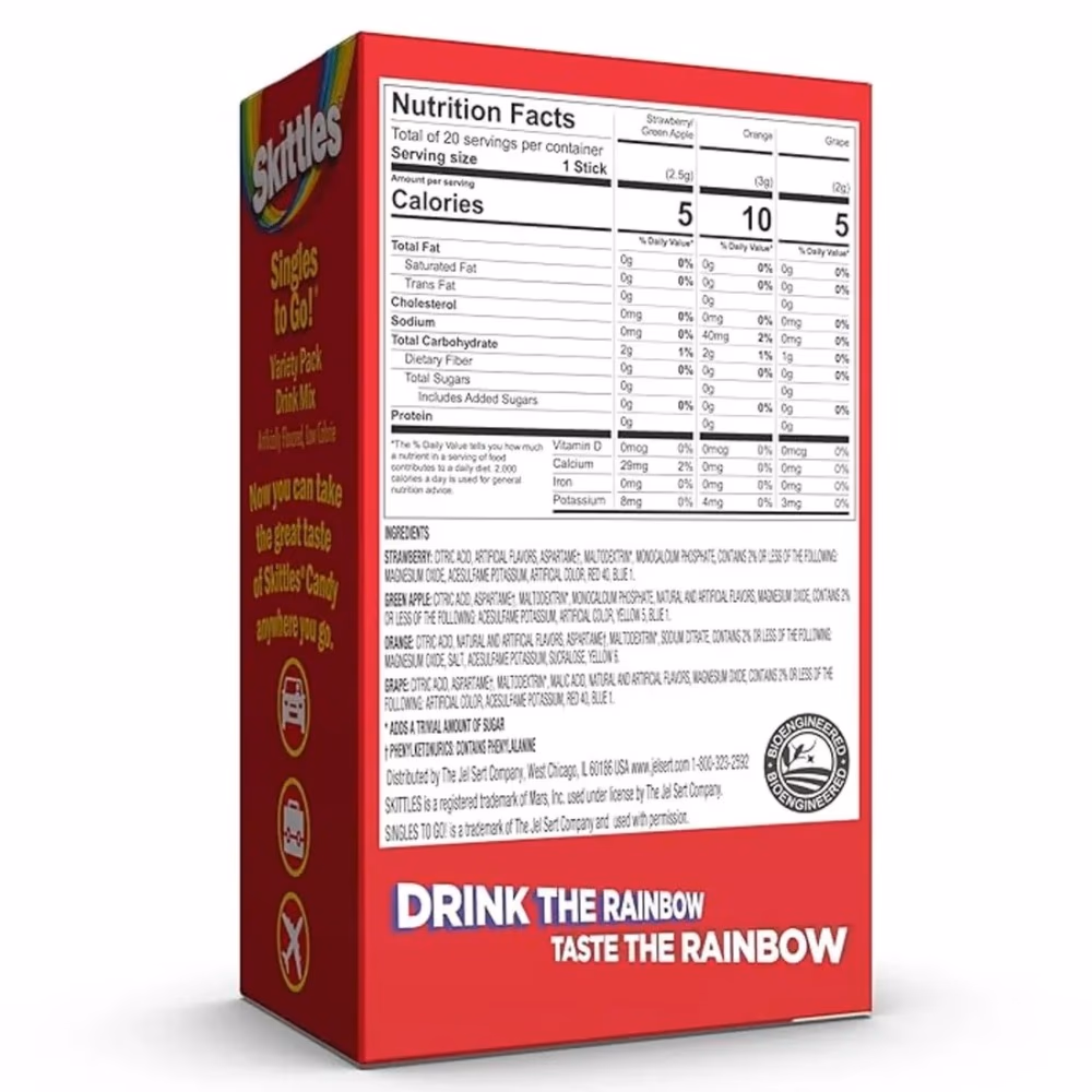 Skittles Singles to Go Variety Pack Mix 20s 2