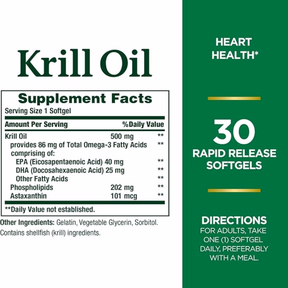 Nature’s Bounty Krill Oil 500mg 30 Softgels 2