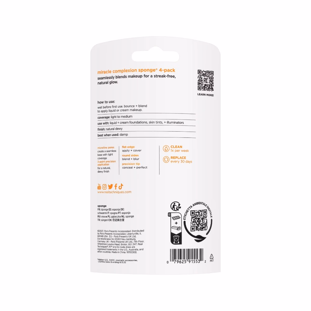 Real Techniques 1553 Miracle Complexion Sponge 4s 5