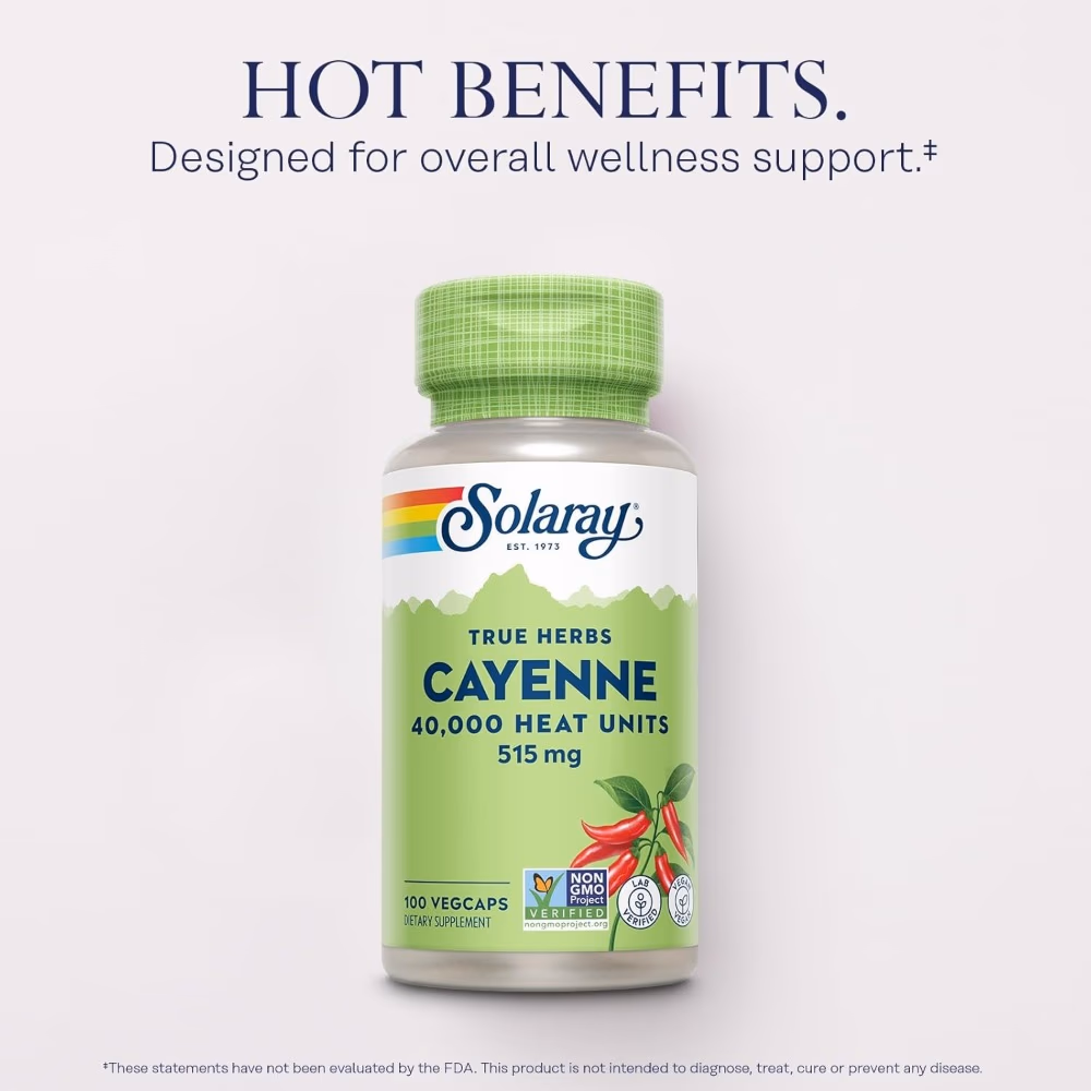 Solaray Cayenne 515mg 100 Veg Caps 2