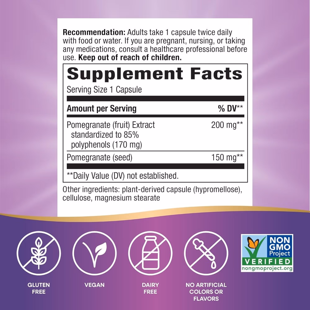 Nature's Way Pomegranate Standardized 60 Veg Capsules 2