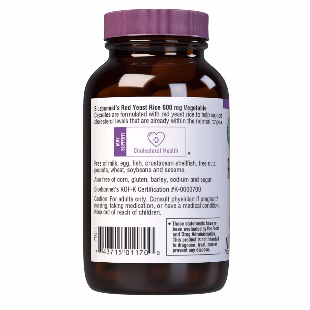 Bluebonnet Red Yeast Rice 600mg 60 Caps 3